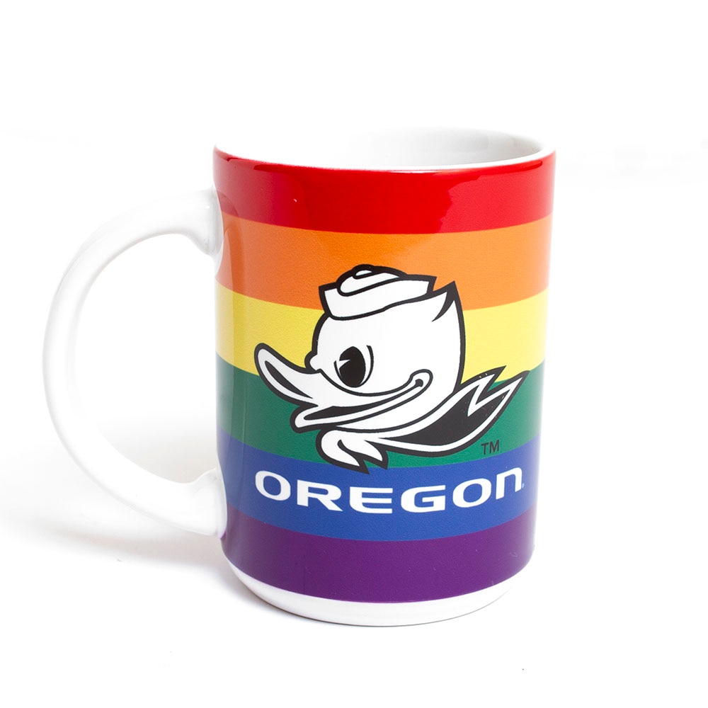 Fighting Duck, Neil, White, Traditional Mugs, Ceramic, Home & Auto, Oregon Pride, 370961